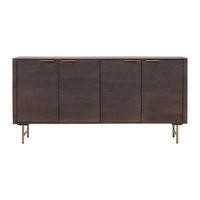 SIDEBOARD - 160 cm x 40 cm - Holz, Platte, Holz, Platte - Naturfarben Dunkel, Goldfarben - SORDANA - Goldfarben/Naturfarben, Holz (160/78/40cm) - Vente-Unique
