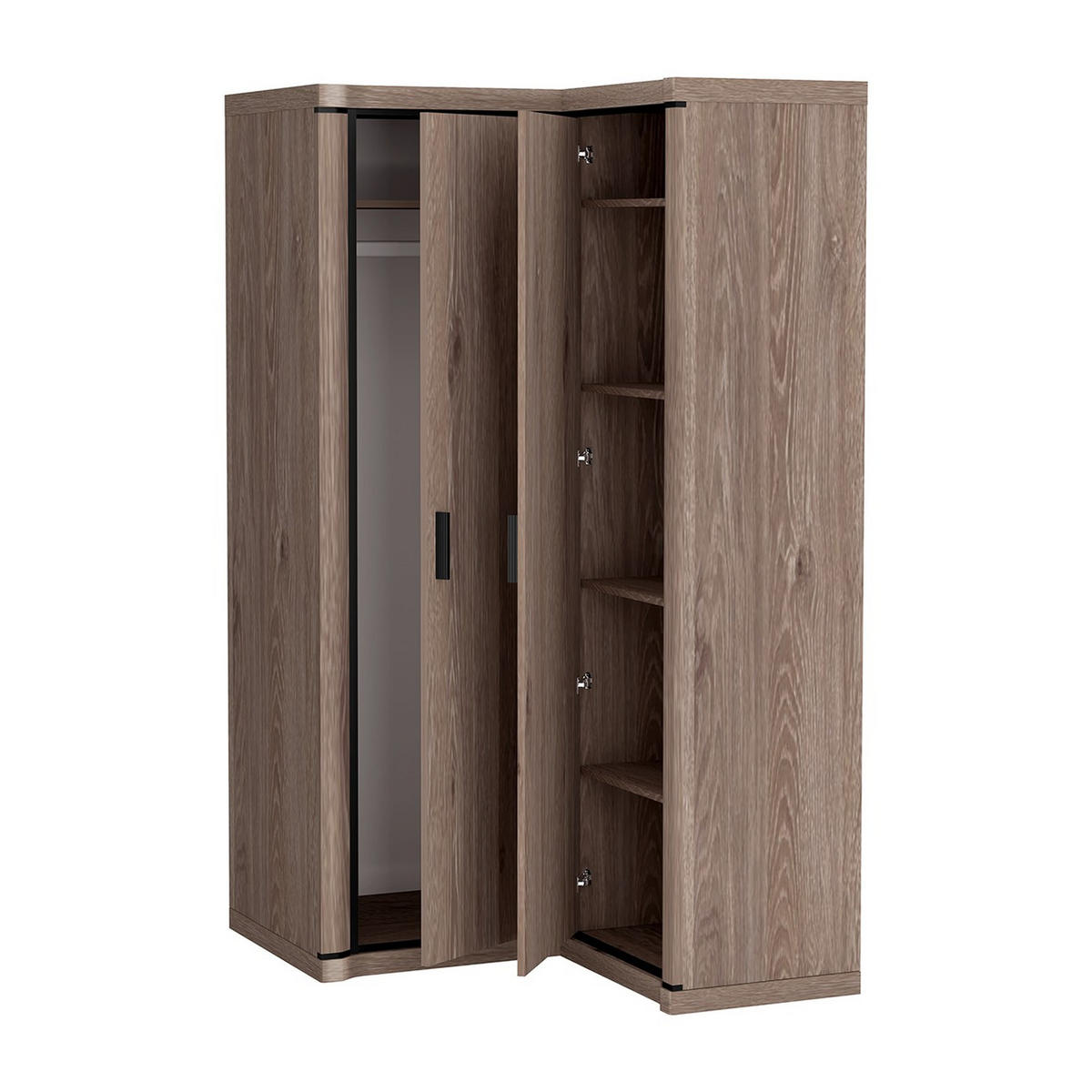 ECKKLEIDERSCHRANK Dallas D-21 100 x 192 x 114 cm Trüffeleiche - Trüffeleichefarben, Holzwerkstoff/Kunststoff (100/192/114cm) - Koseto