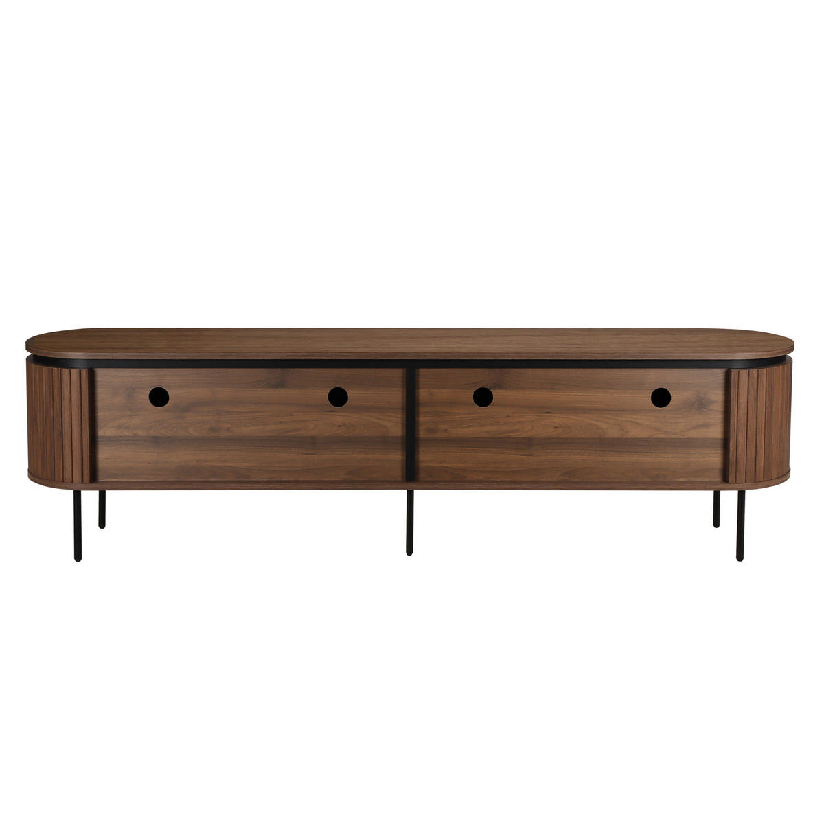 TV-SCHRANK, dunkles Holzeffekt - Braun, Holz (40/55/200cm) - Oviala