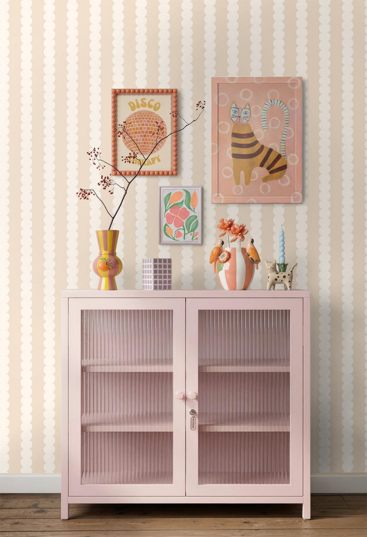 TAPETE grafisches Muster 0.53 x 10.05 m - Beige, Papier (53/1000cm) - ESTAhome