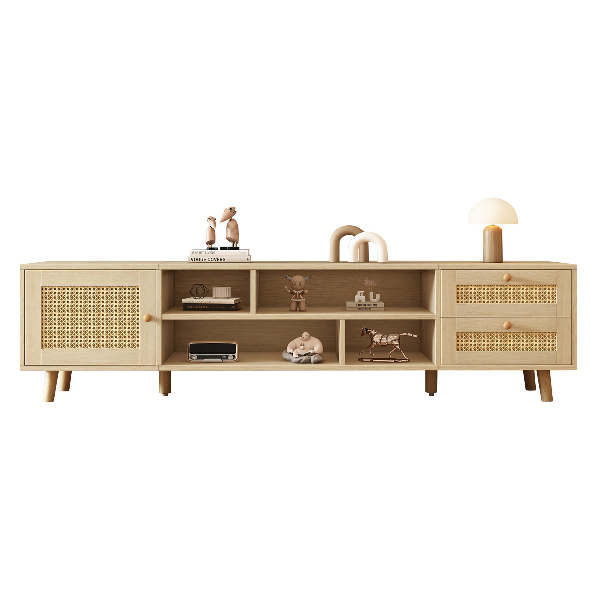 TV-SCHRANK mit Kabelführung 160 cm in Eiche mit 2 Schubladen und 1 Tür - Braun, Holzwerkstoff (39/40.5/160cm) - Beauniv