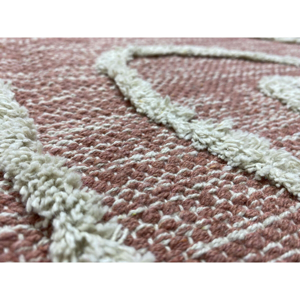 TEPPICH Rosa Terrakotta Weiß Randbereich Urban (120 x 180 x 1 cm) - Multicolor, Textil (120/180cm) - DKD Home Decor