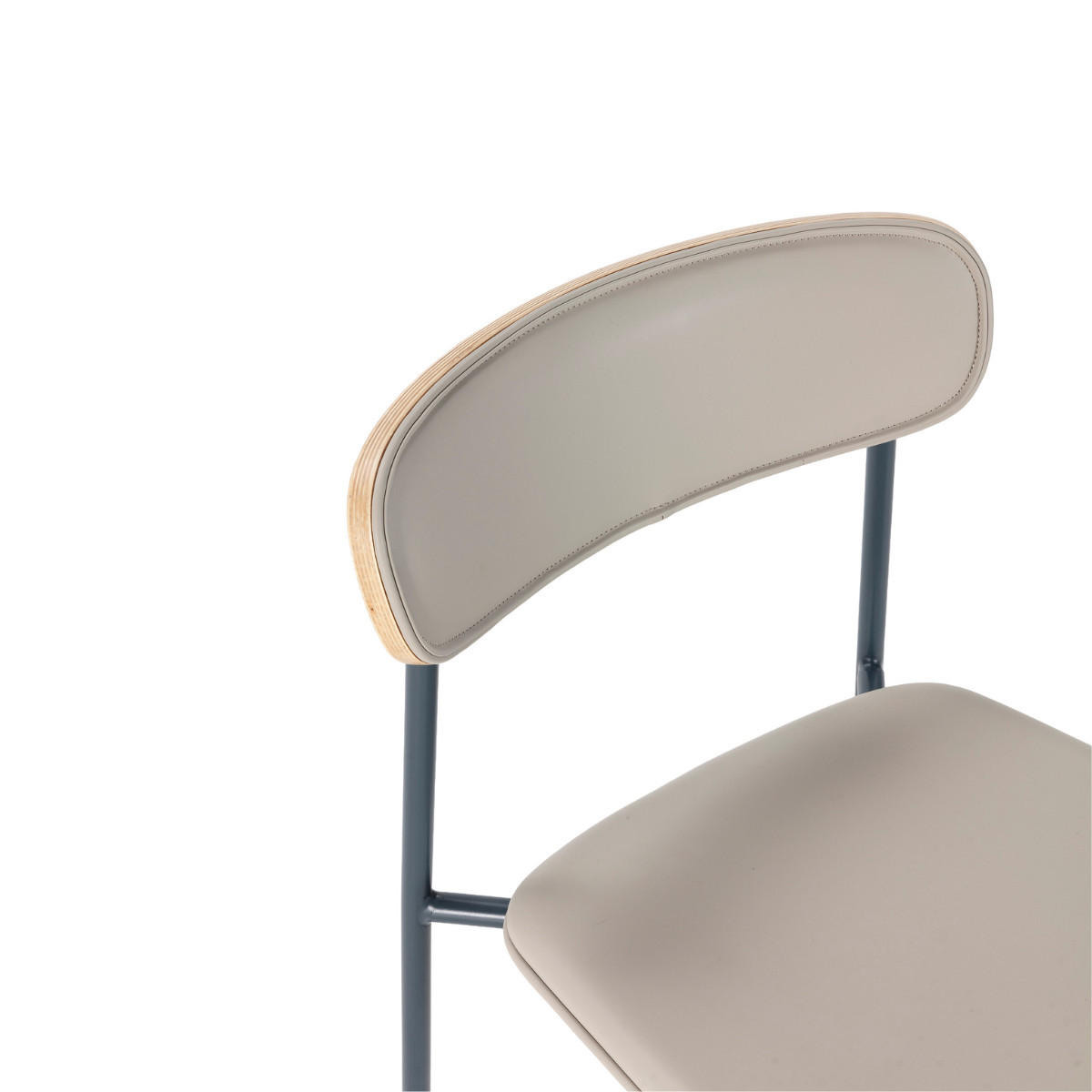 STÜHLE 2er-Set aus Kunstleder mit Metallbeinen 45,5/78/52 cm - Beige, Metall (45.5/78/15cm) - Calicosy