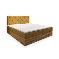 BOXBETT FOSCO 180x200 cm mit Matratze und Topper - Gelb - Gelb, Holz (180/200cm) - MASSENO