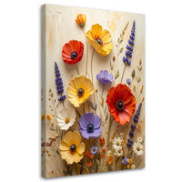 WANDBILD, Blumen - Multicolor, Textil (20/30cm) - Feeby