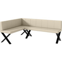 ECKBANK PETER_X - Creme, Leder (142/196cm) - Meblini