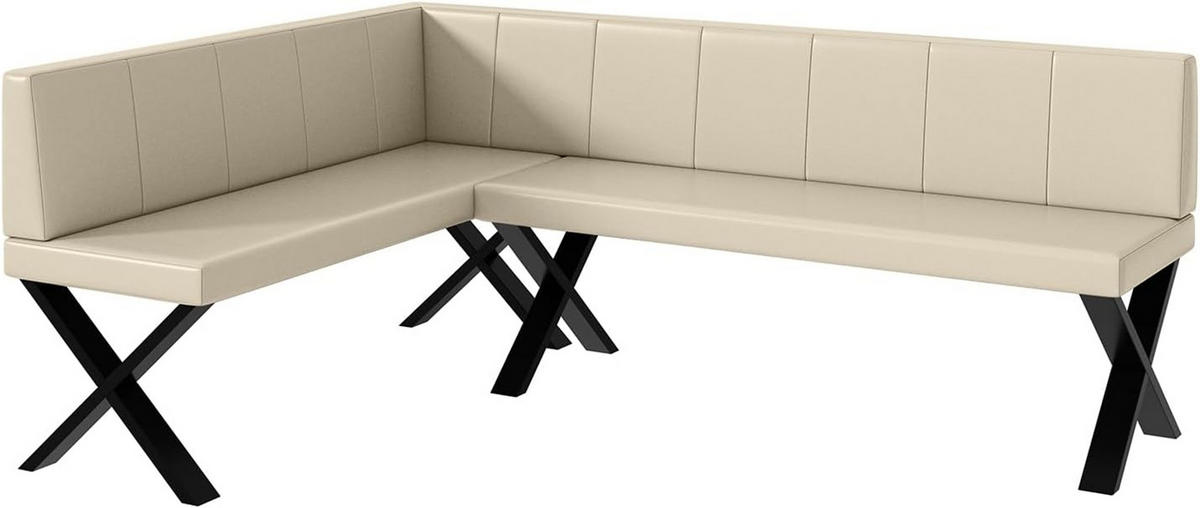 ECKBANK PETER_X - Creme, Leder (142/196cm) - Meblini