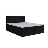 BOXBETT Malaga Schwarz 160x200 cm Bettkasten + Topper - Schwarz, Holz/Textil (160/200cm) - Comfortic
