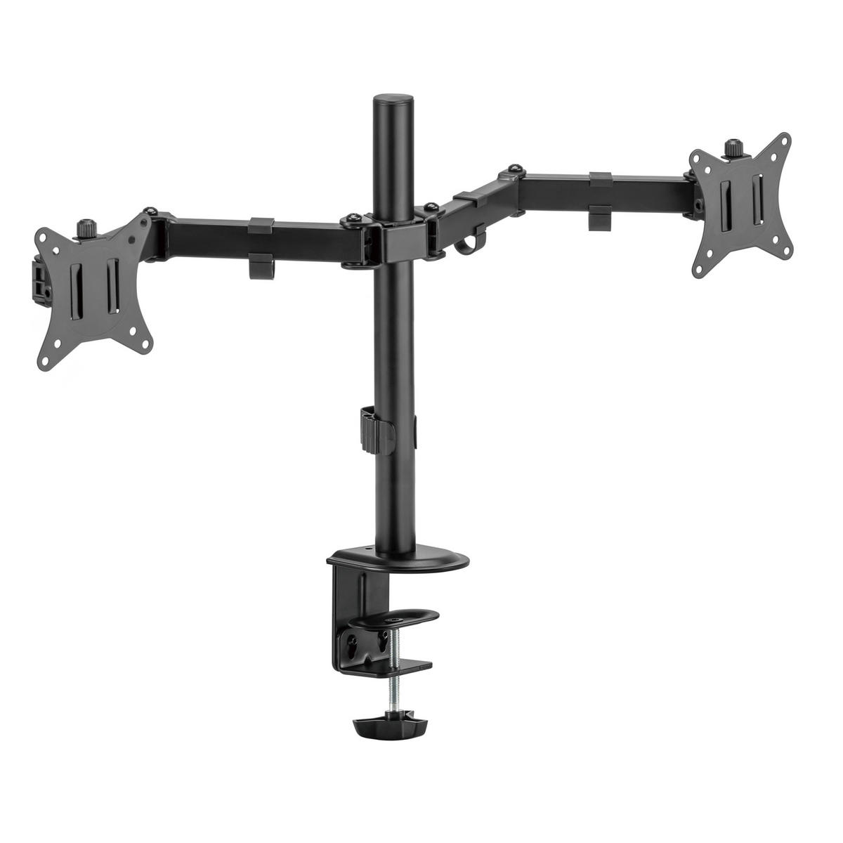 DUAL-MONITORHALTERUNG Seljord - Schwarz, Kunststoff/Metall (11/87/56cm) - pro.tec