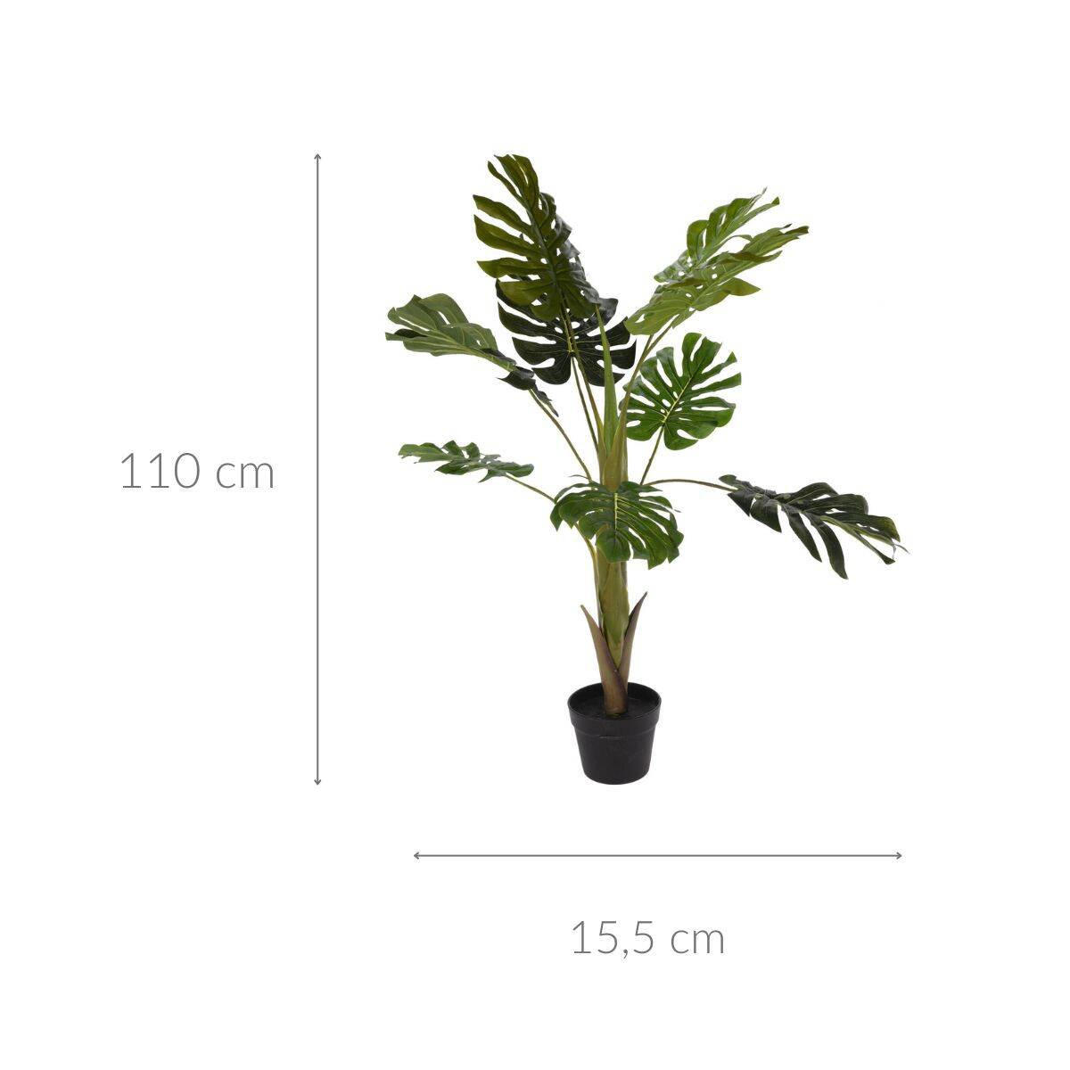 ZIMMERPFLANZE Monstera 110 cm - Grün, Kunststoff (110cm)