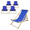 STRANDLIEGE 5er Set Dunkelblau - Dunkelblau, Holz (52/83/117cm) - ECD-Germany