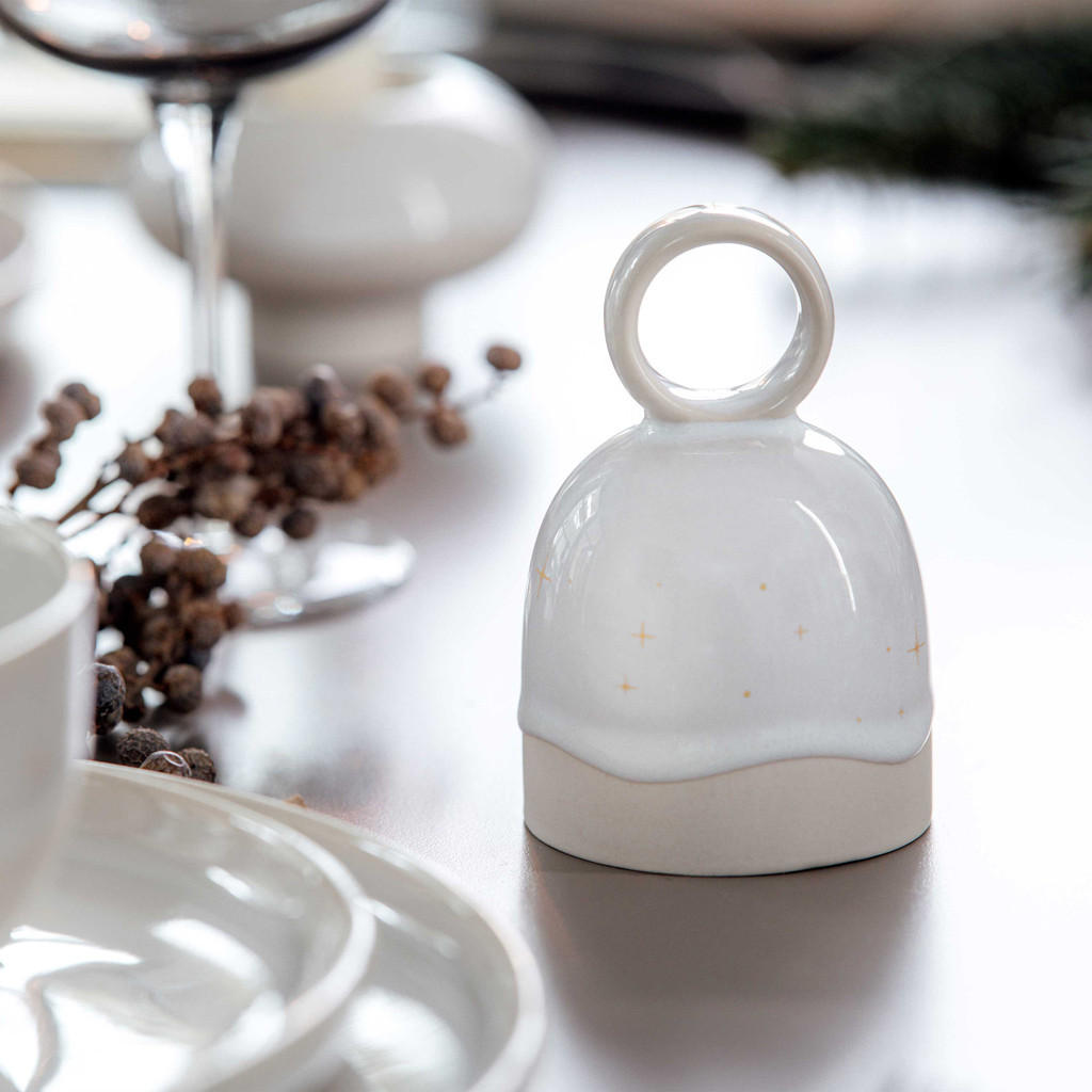 TISCHGLOCKEN Winter Glow beige ø 6,6 cm 6er Set - Beige, Keramik (6.6/9.9/6.6cm) - like.Villeroy & Boch