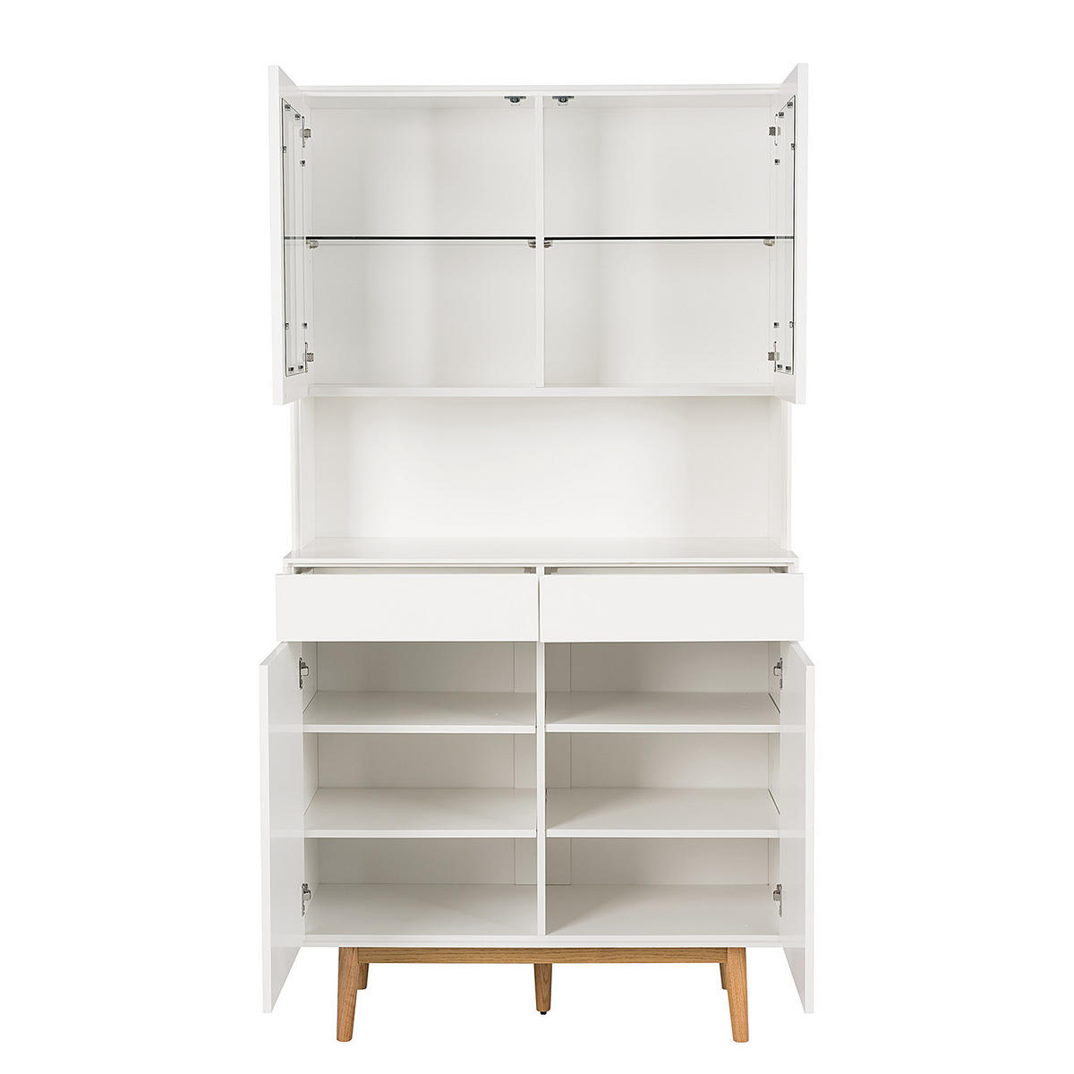 BUFFET - Weiß - Eichefarben/Weiß, Holzwerkstoff (100/190/45cm) - home24