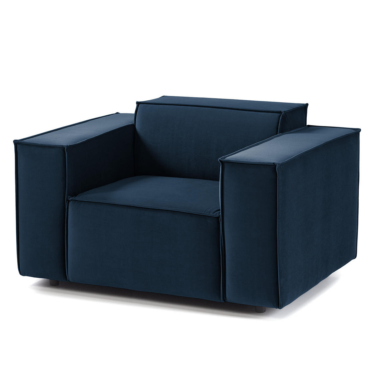 SESSEL - Schwarz/Dunkelblau, Kunststoff/Textil (120/70/96cm) - home24