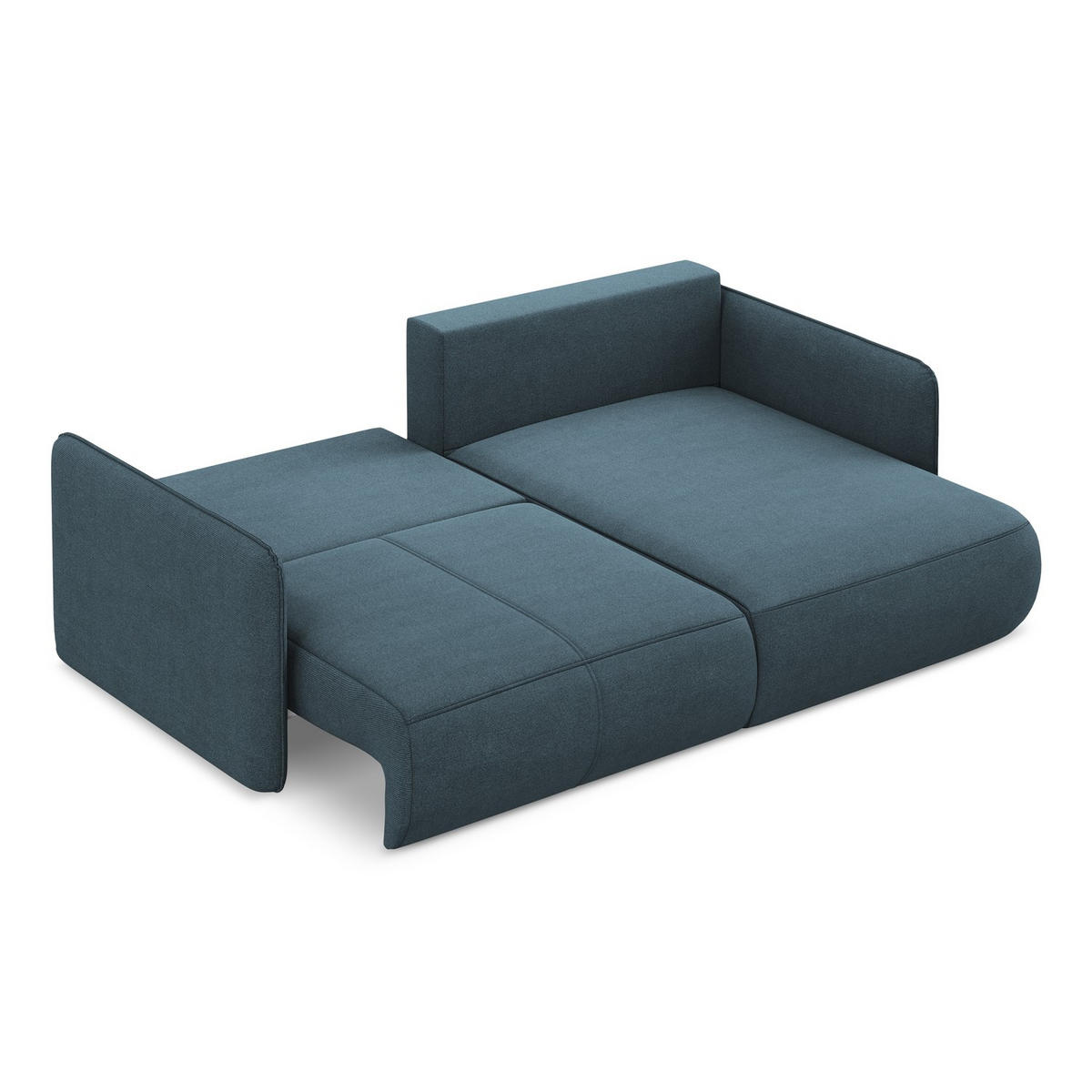ECKSOFA mit Schlaffunktion Strukturstoff Stoff Blau - Blau/Blaugrau, Kunststoff/Textil (207/148cm) - Makamii