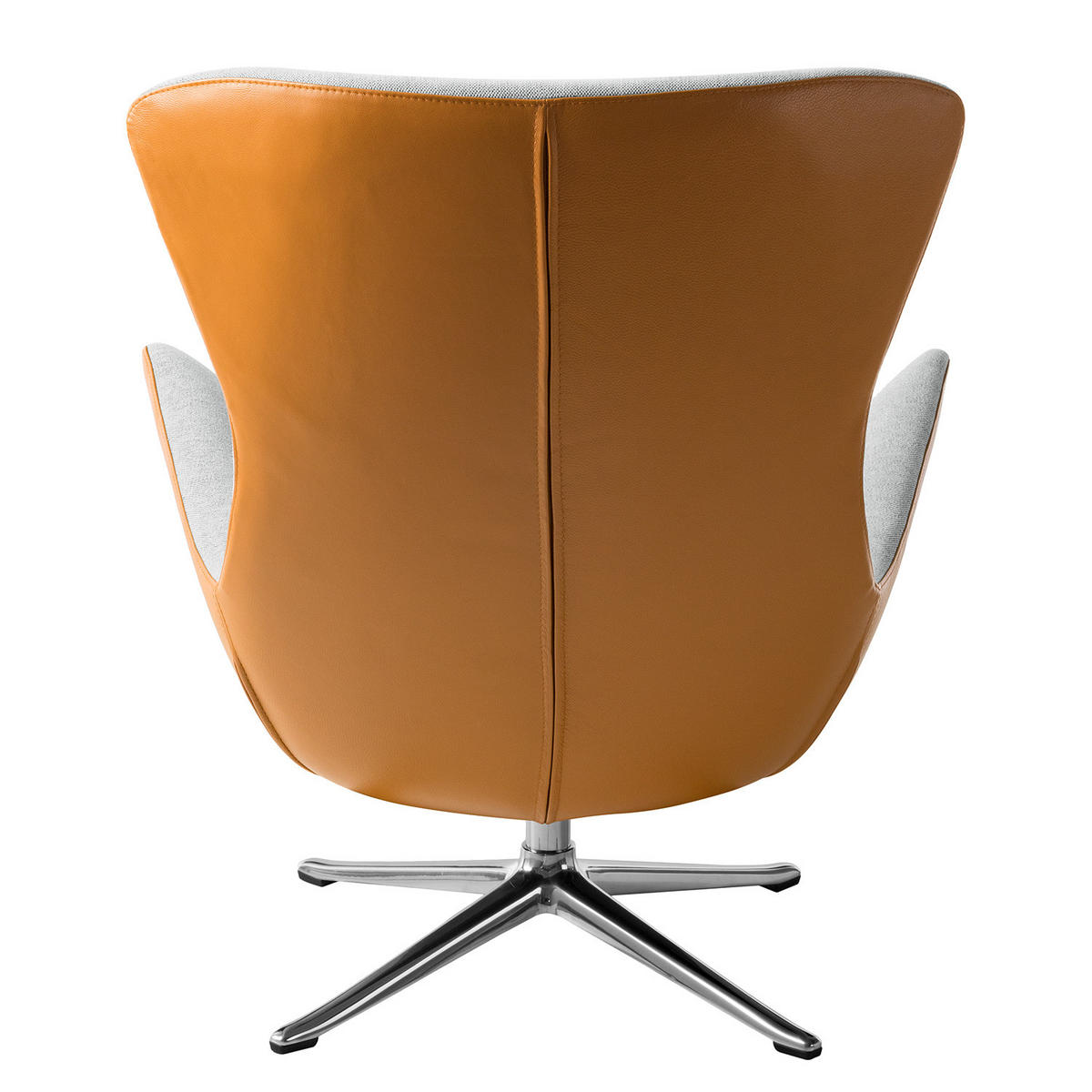 SESSEL mit Kreuzfuß - Chromfarben/Cognac, Textil/Metall (84/99/96cm) - home24