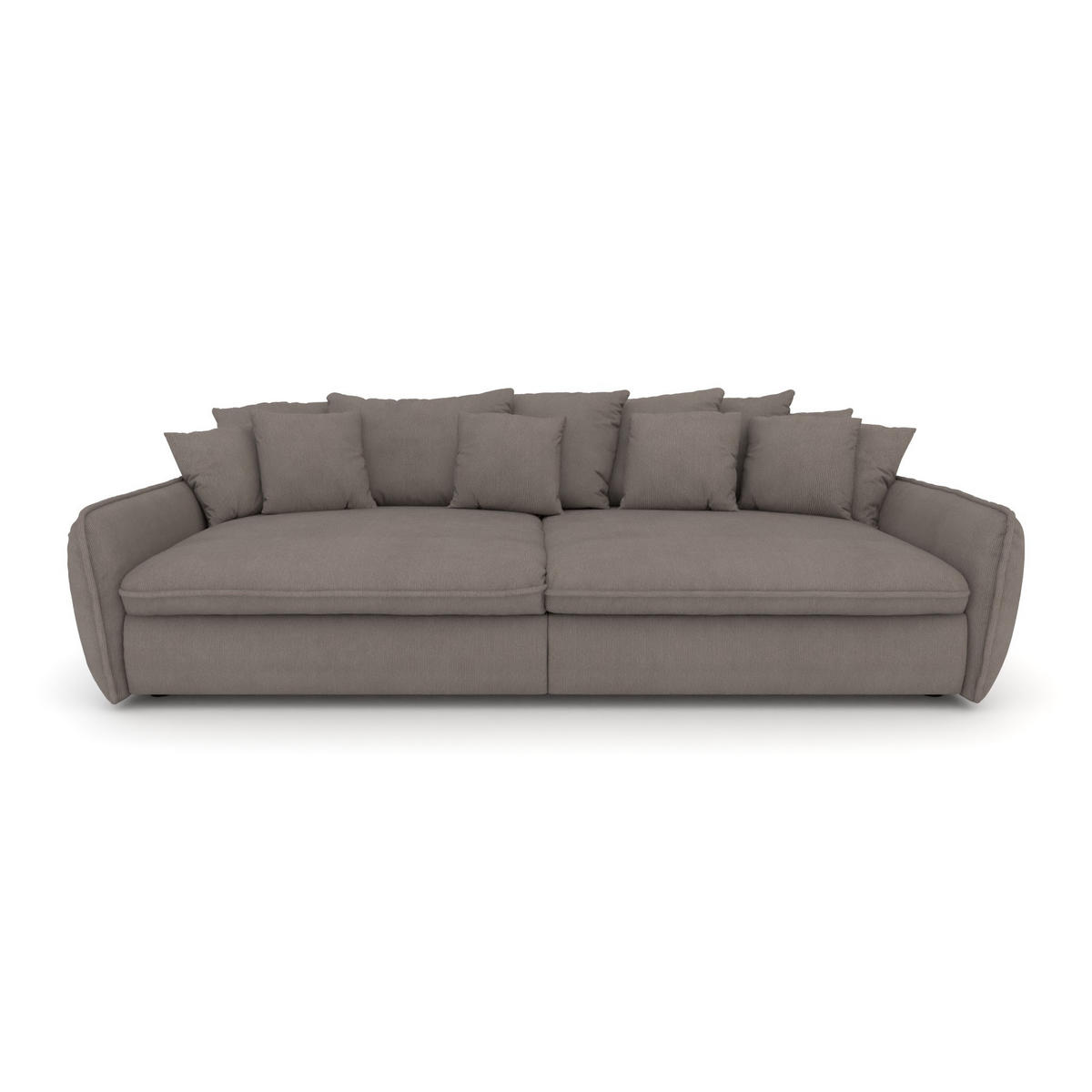 BIGSOFA Hereford XXL Cord Beige inkl. 12 Kissen 274/131/61 cm - Taupe, Kunststoff/Textil (274/61/131cm) - foamnova