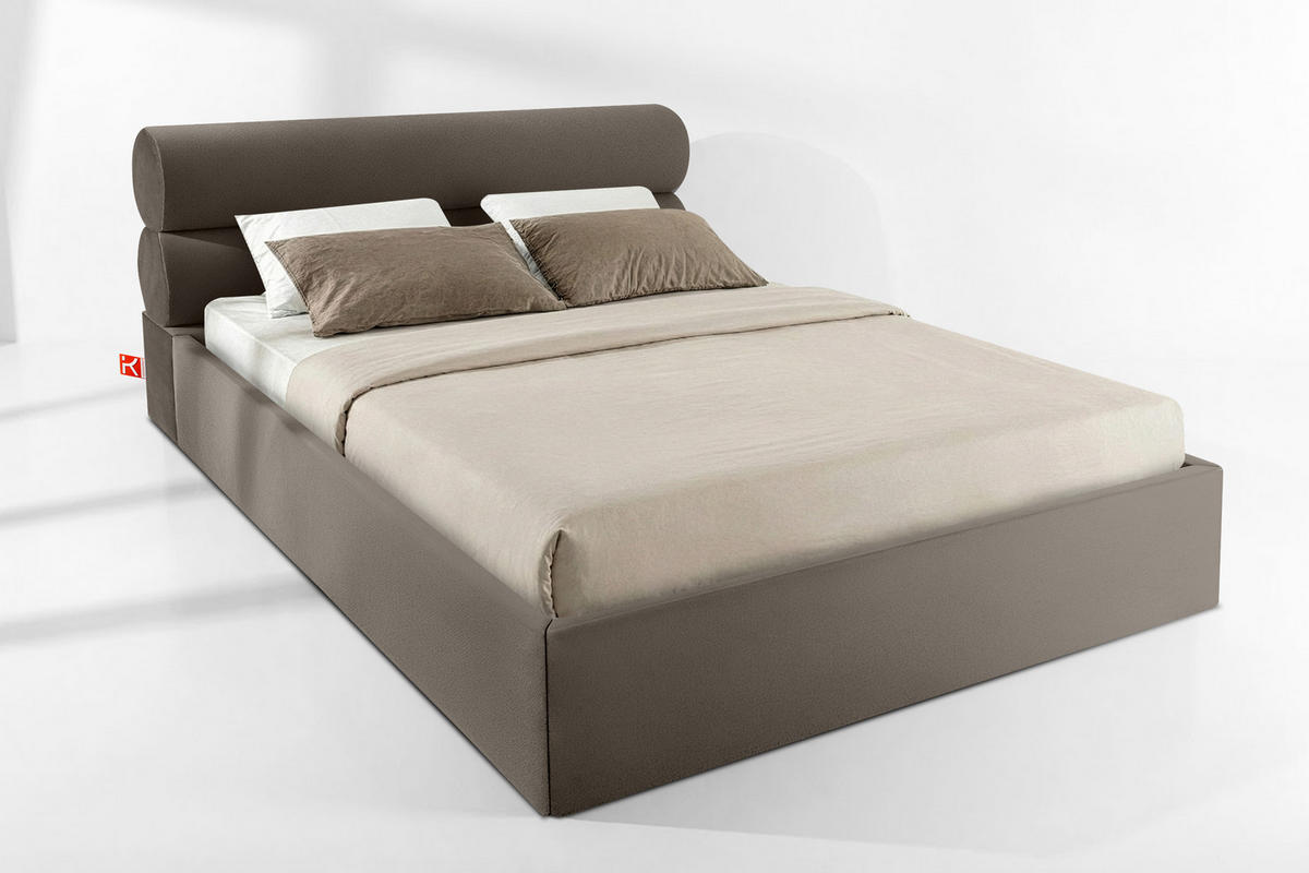 POLSTERBETT LUNEO - Schwarz/Braun, Holz/Holzwerkstoff (202/204cm) - KONSIMO®