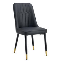 STUHL mit PU-Bezug 43 x 41,5 cm Schwarz 2er-Set - Schwarz, Metall (41.5/89/43cm) - Meubliv