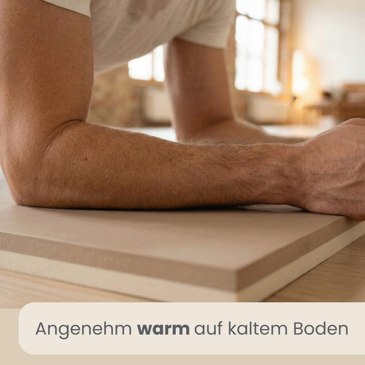 BODENSCHUTZMATTE 50x50x4 cm, Beige, 4er Set - Beige, Kunststoff (50/50/4cm) - eyepower