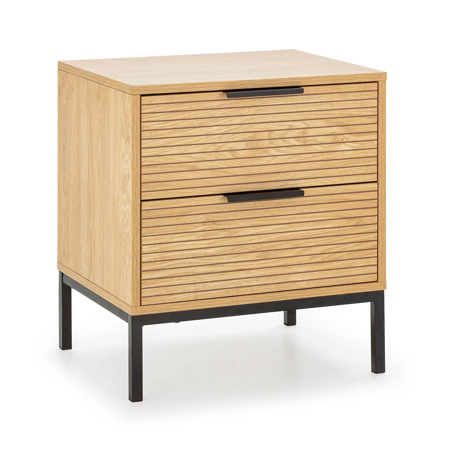 NACHTTISCH Monica 2 schubladen in Eichenfarbe - Honigeiche, Holzwerkstoff (50/55/40cm) - VS Venta-stock