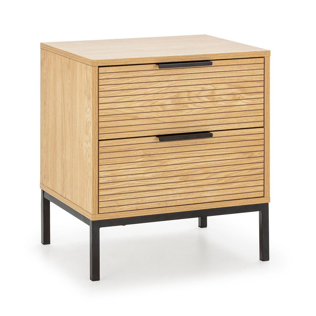 NACHTTISCH Monica 2 schubladen in Eichenfarbe - Honigeiche, Holzwerkstoff (50/55/40cm) - VS Venta-stock