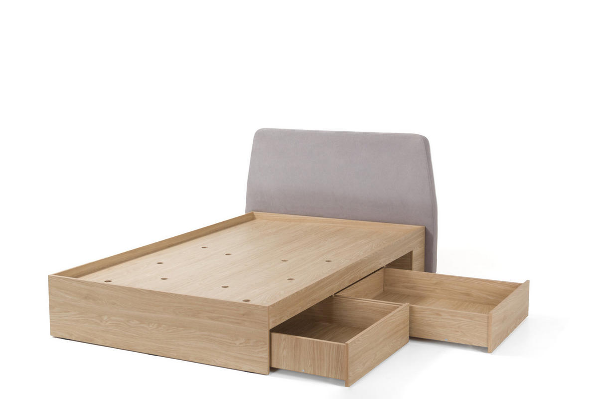 RAHMENBETT – 212 x 137 cm – ALESSIO System – Alteiche - Eichefarben, Holzwerkstoff - hi-markt