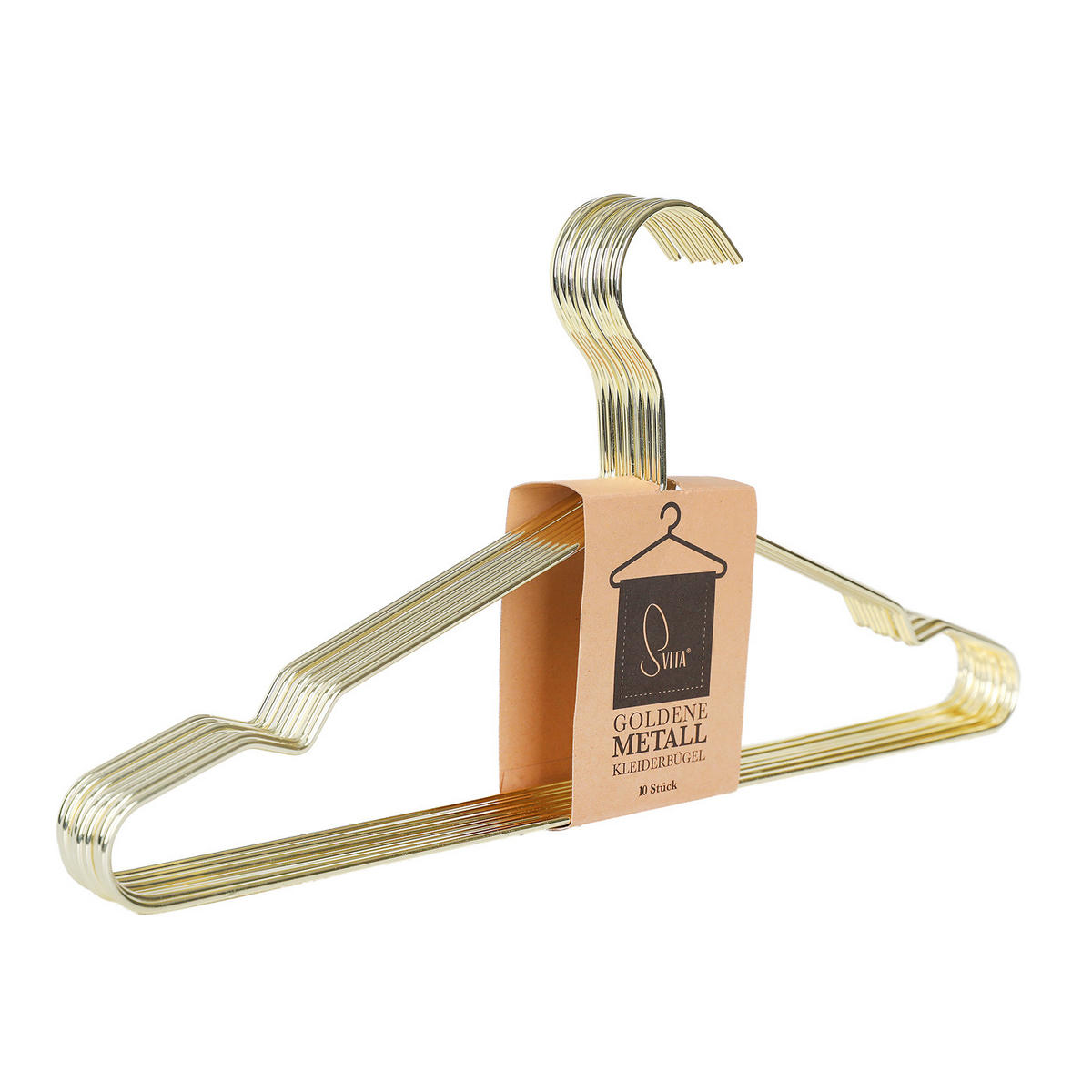 KLEIDERBÜGEL 10er Set Metall - Goldfarben, Metall (42/21/42cm) - SVITA