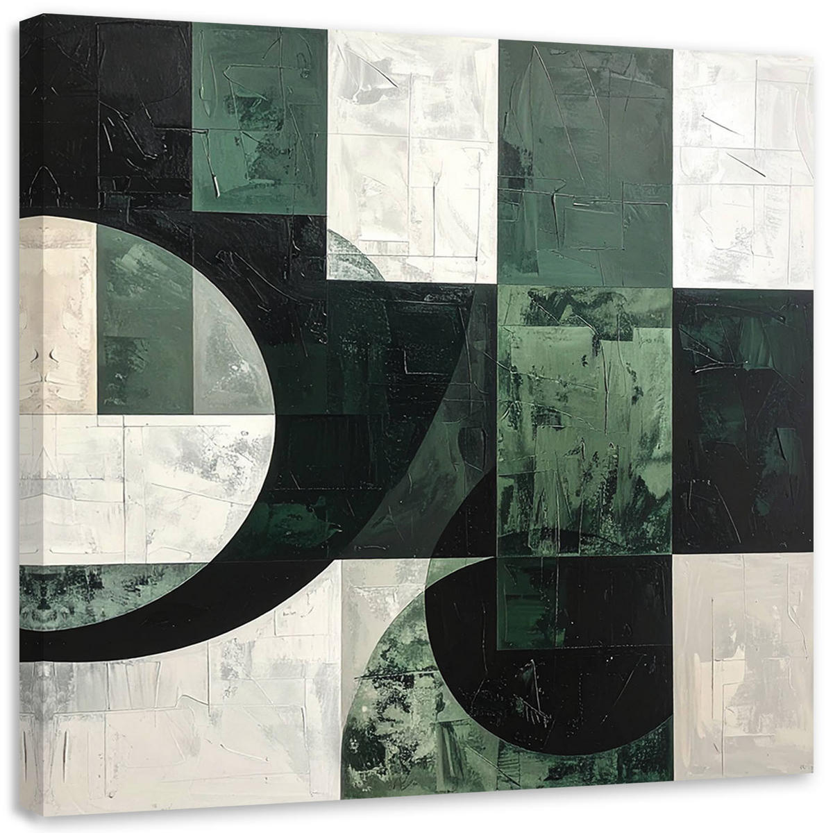 LEINWANDBILD 3D und geometrisch 60x60cm - Grün, Textil (60/60cm) - Feeby