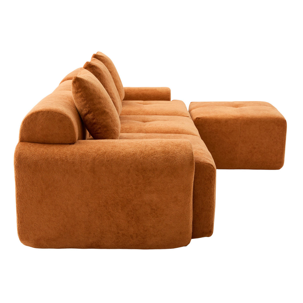 KUTNA garnitura 268/102/78 cm narančasta od tkanine modularna bez montaže - narančasta, tekstil (100/97cm) - OKWISH