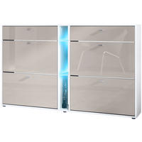 SCHUHSCHRANK Today Fronten in Sandgrau Hochglanz - Sandfarben, Holzwerkstoff (155.5/95/28cm) - Vladon