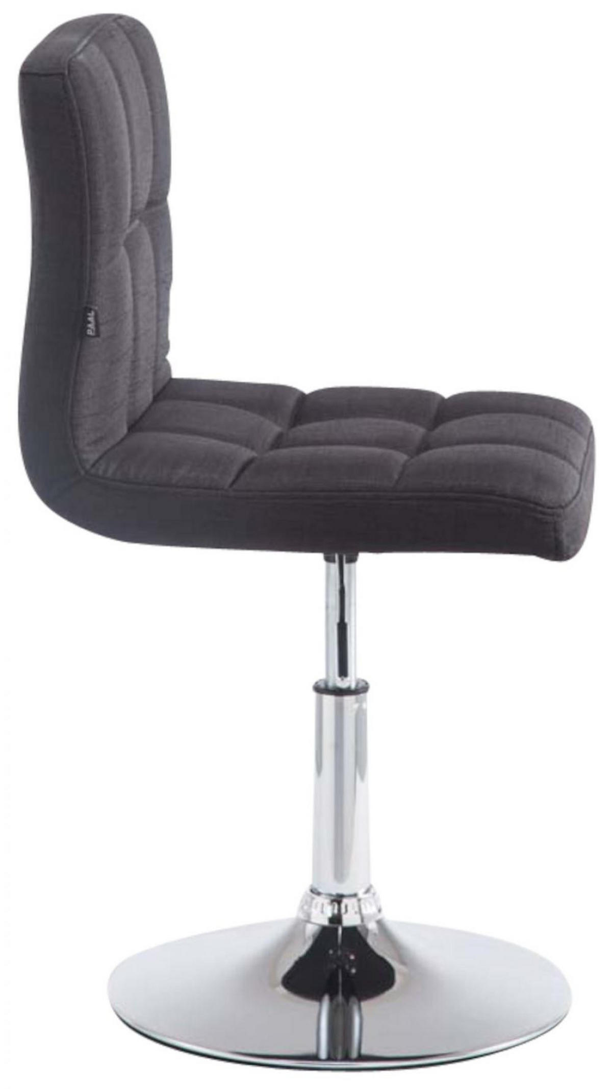 DREHSTUHL 4er Set Stoff schwarz - Chromfarben/Schwarz, Textil/Metall (44/74/49cm) - CLP