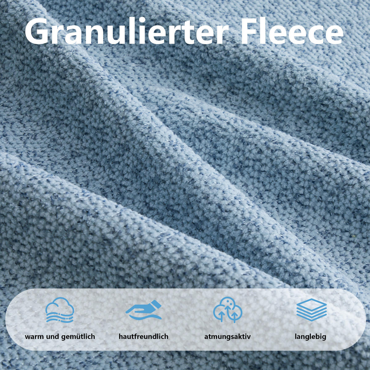 ECKSOFA 210/165/79 cm blau aus Granuliertem Fleece modular und montagefrei - Blau, Textil (165/210cm) - OKWISH