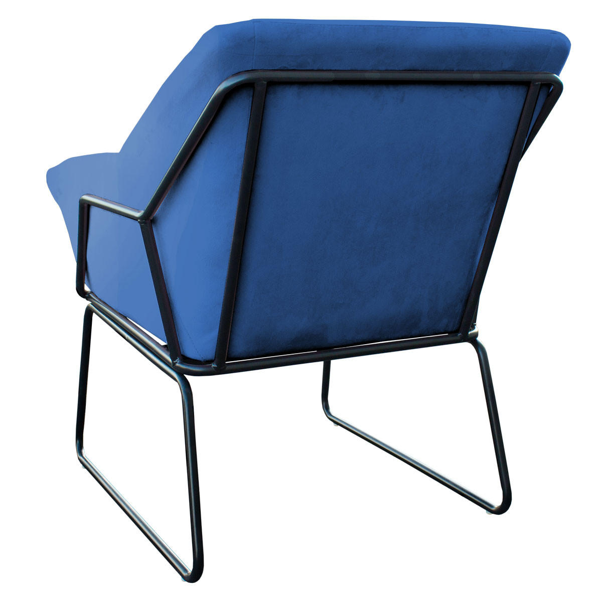 LOUNGESESSEL JOSIE Samtbezug Blau - Blau/Schwarz, Textil/Metall (68/82/64cm) - SVITA