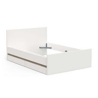 ENSEMBLE Bett Clyde 160x200 cm mit 2 Schubladen 165/207,4/90 cm - Eschefarben, Holzwerkstoff (200/160cm) - Calicosy