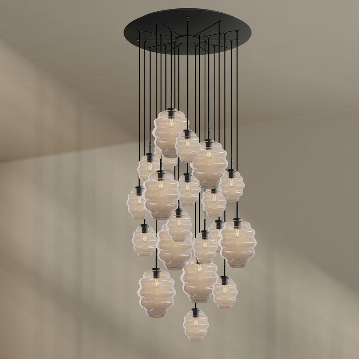 GALERIELEUCHTE Echos 20-flammig Klar Ø 18/25cm - Klar/Schwarz, Glas (18/18/20cm) - s.luce