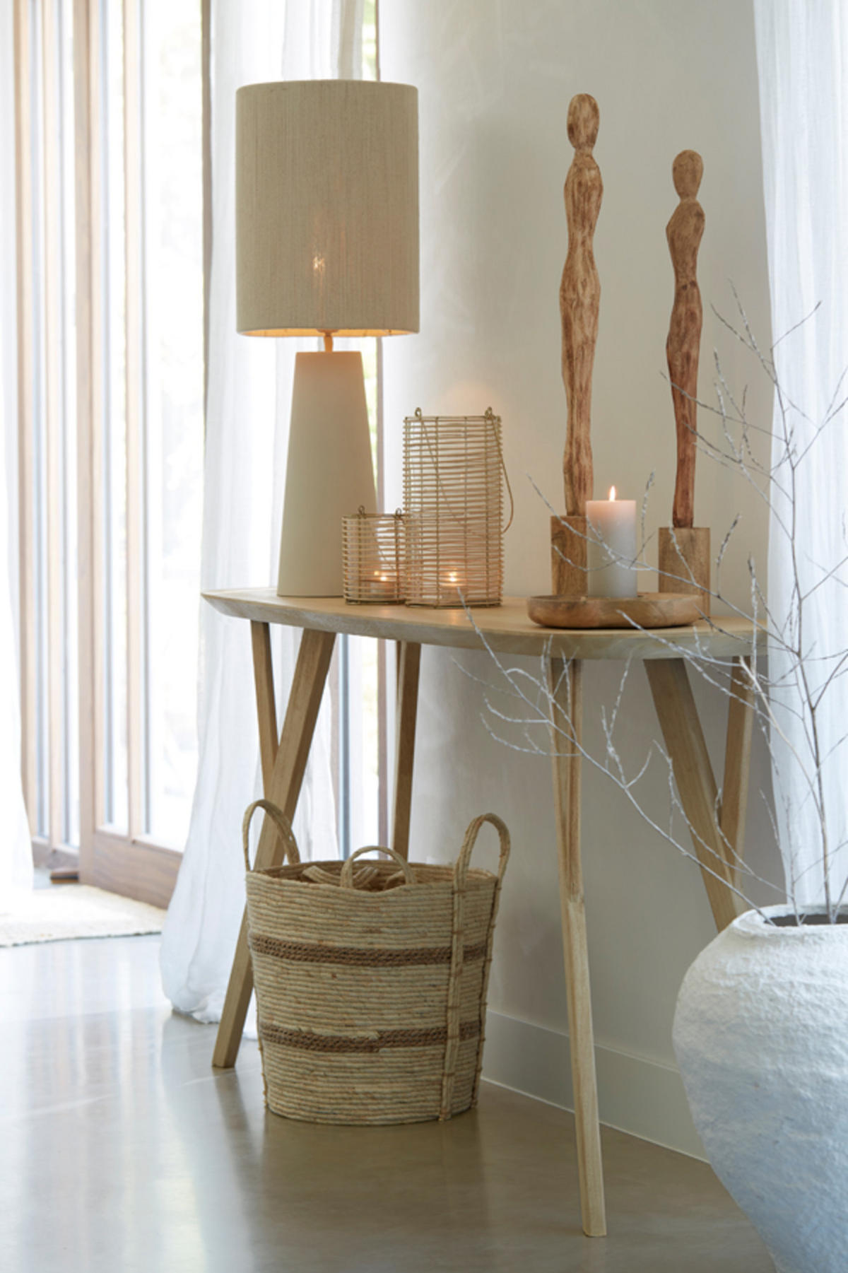 KONSOLENTISCH Quenza Braun 160/44/82 cm - Hellbraun, Holz (160/44/82cm) - Light & Living