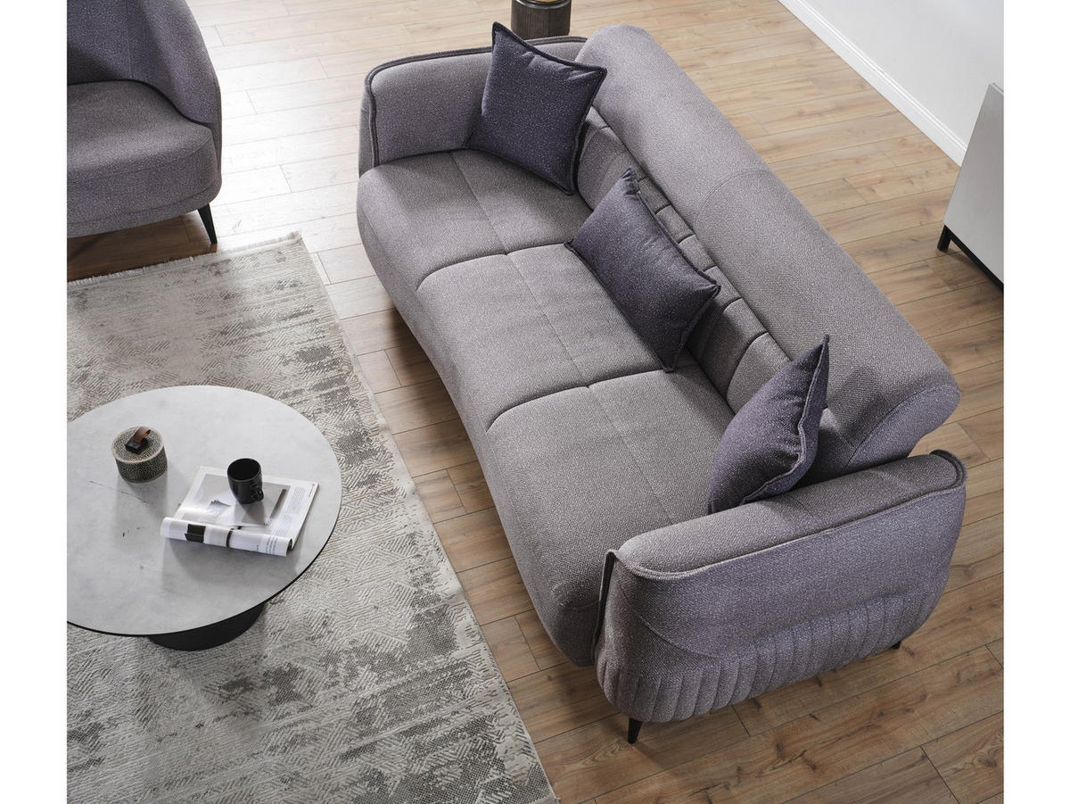 SITZGARNITUR Cordoba, Grau Stellvariante 3+2 - Grau, Holzwerkstoff/Kunststoff (245/85/104cm)