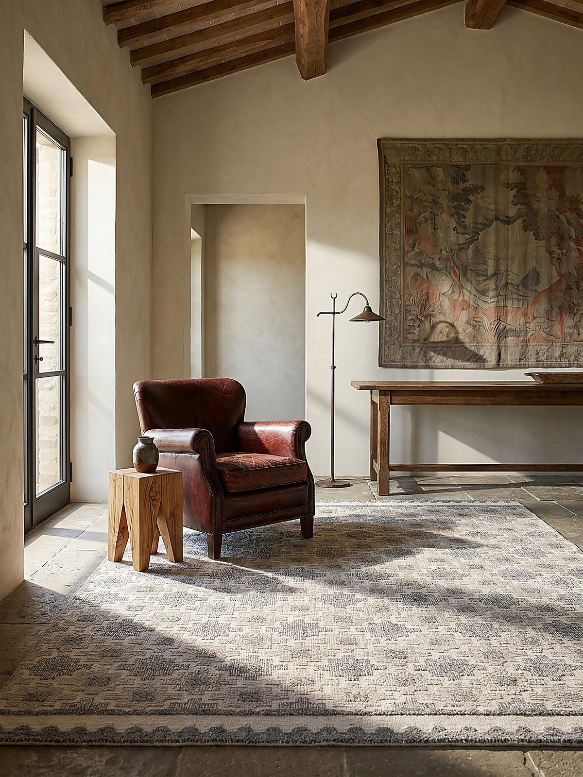 TEPPICH Waschbar RIDGE, geometrisch, aus Mischfasern, Grau-Beige, 194 x 290 cm - Grau, Textil (290/194cm) - KADIMA DESIGN