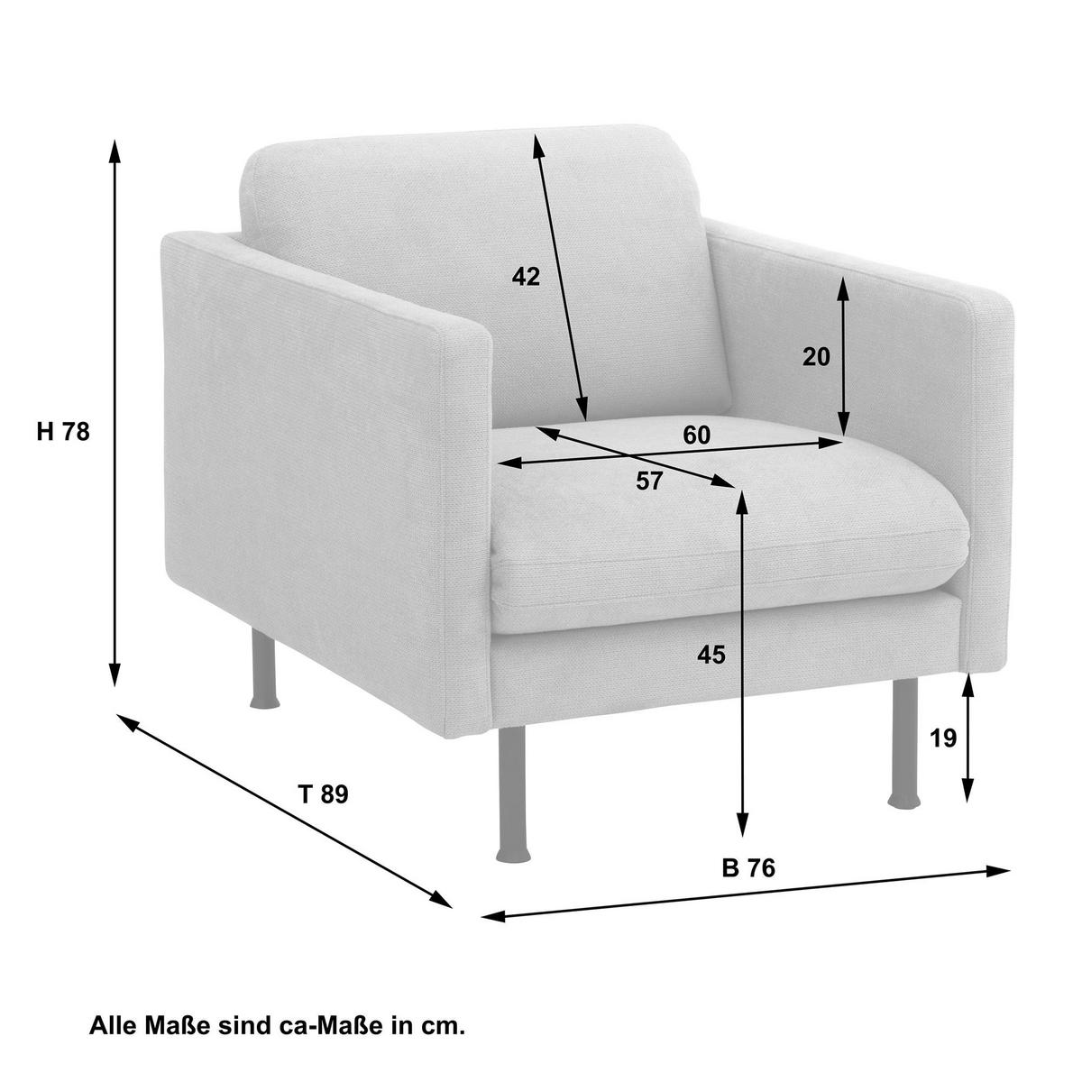 POLSTERSESSEL Katina Flachgewebe beige - Beige, Kunststoff (76/78/89cm) - 58aufmkessel