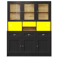 BUFFETSCHRANK Schwarz 140/40/175 cm - Schwarz, Holz (140/175/40cm) - PANGIVO