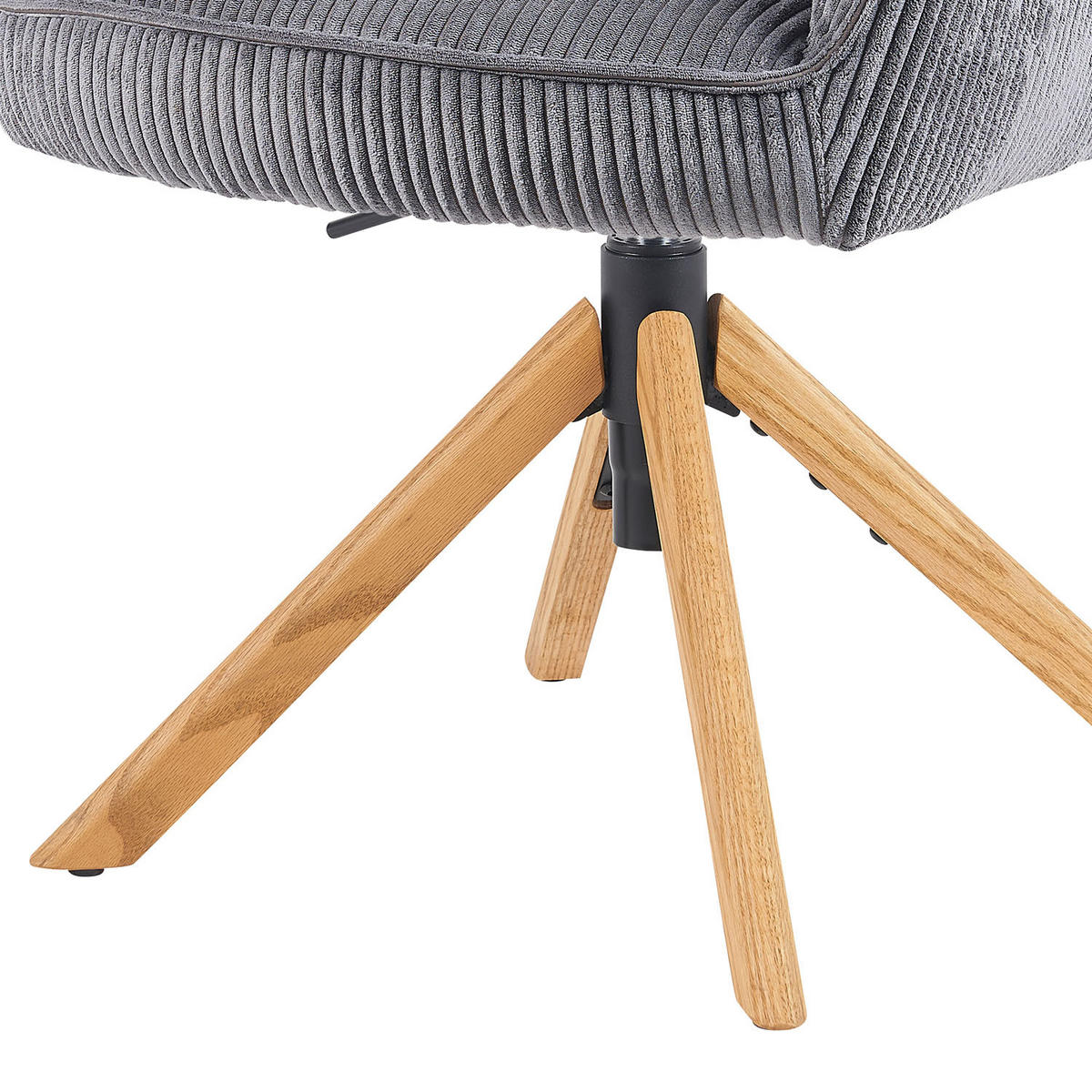 BÜROSTUHL Mika-Amia - Honigeiche/Grau, Eichenholz/Holz (60/88/65cm) - DUBI Möbel