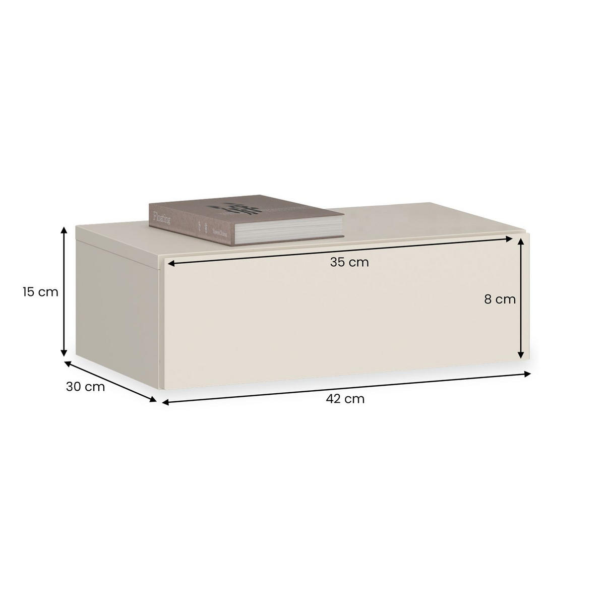 HÄNGENDER NACHTTISCH ANNE Kaschmir - Kaschmir, Holzwerkstoff (42/14/30cm) - CARO-Möbel