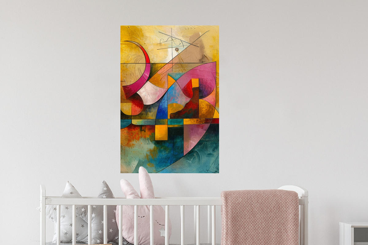 WANDTATTOO Kunst - Abstrakt - Modern 40x60 cm - Gelb, Kunststoff (40/60/0.1cm) - MuchoWow