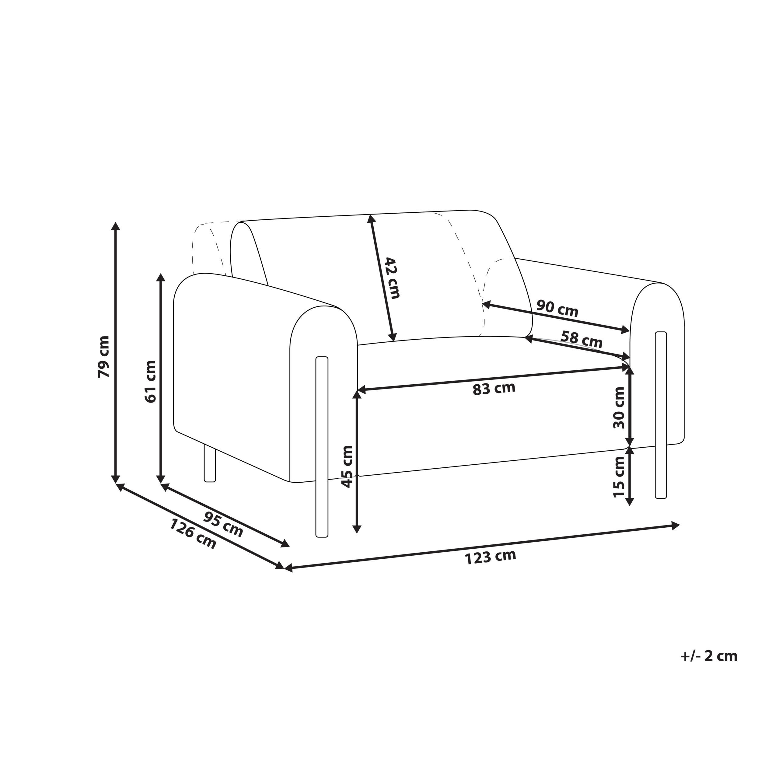 Thumbnail - Beliani Sessel, Weiß, Schwarz, Textil, 123x79x95 cm, Wohnzimmer, Sessel, Polstersessel