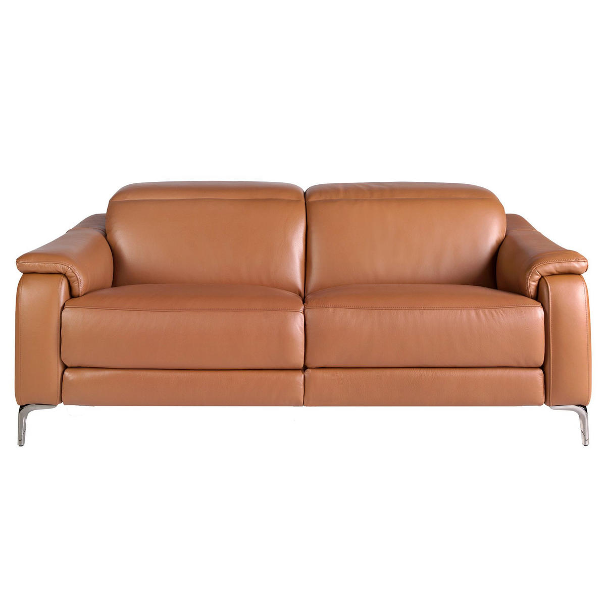 SOFA 3-Sitzer-Relaxsofa aus braunem Leder 188/160/101 cm - Edelstahlfarben/Braun, Leder (188/101/108cm) - ANGEL CERDA