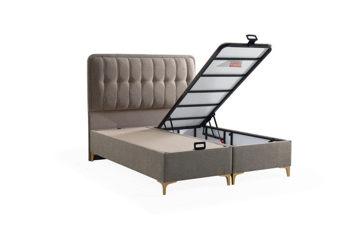 POLSTERBETTSET Alegra Master 120x200 Grau - Grau, Textil/Metall (120/200cm) - Villa Möbel