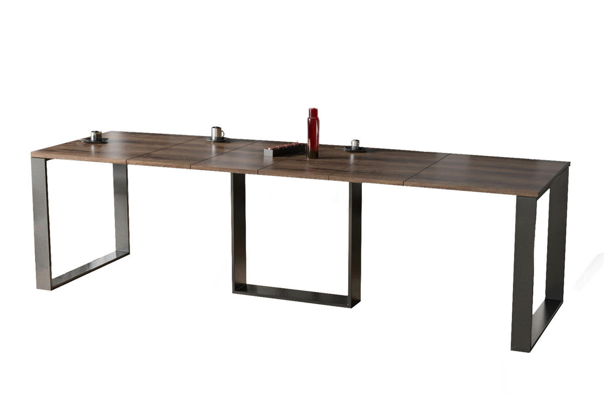 ESSTISCH Borys Max ausziehbar bis 250cm - Mooreichefarben, Holzwerkstoff (130/85/76cm) - Endo-Moebel