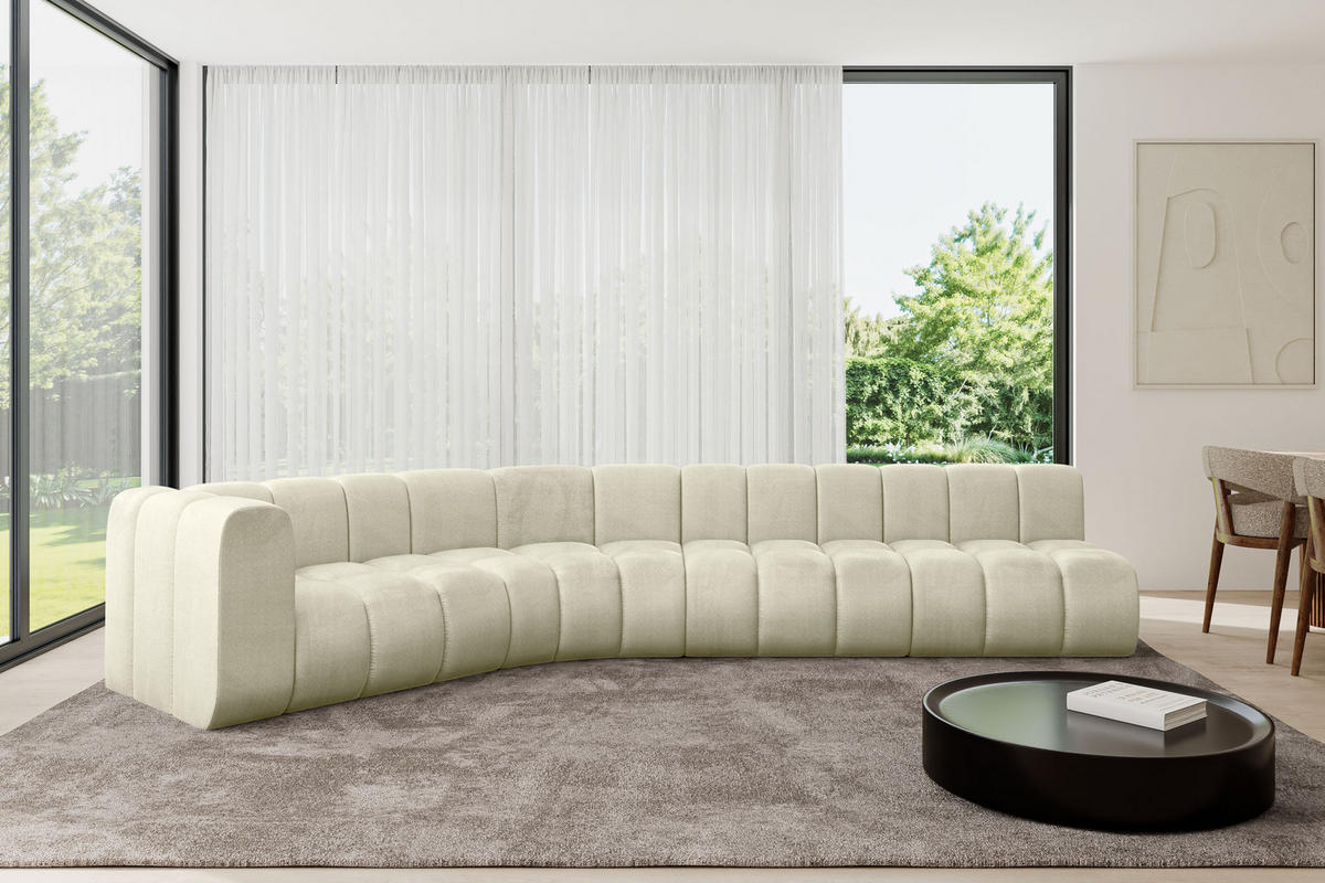ECKSOFA modulares Sofa Karex-L2 - 399x194x70 cm Beige - Beige, Holzwerkstoff/Textil (399/194cm) - ALTDECOR
