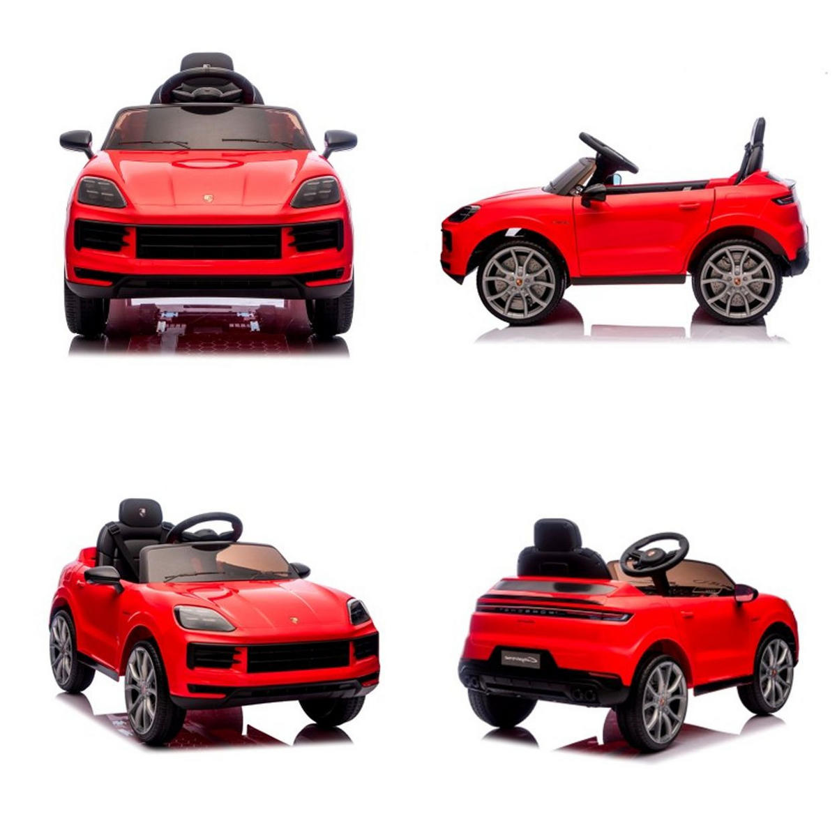 ELEKTROAUTO Porsche Cayenne rot Vierradfederung Fernbedienung Gurt - Rot, Kunststoff (103/63/54cm) - Chipolino